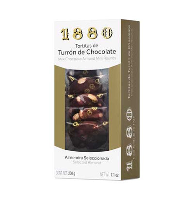 1880 Tortitas Turron de Chocolate - Milk Chocolate Almond Mini Rounds