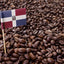 Flag of Dominican Republic sticking in Cafe Santo Domingo Whole Bean Coffee