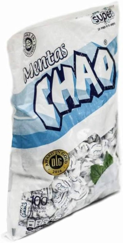 Chao Mentas - Mint Chewy Candy - Caramelo Masticable Sabor A Menta 100 Pieces 380 gr