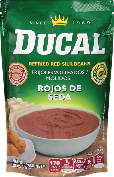 Ducal Frijoles Volteados Molidos Rojos de Seda 28 oz