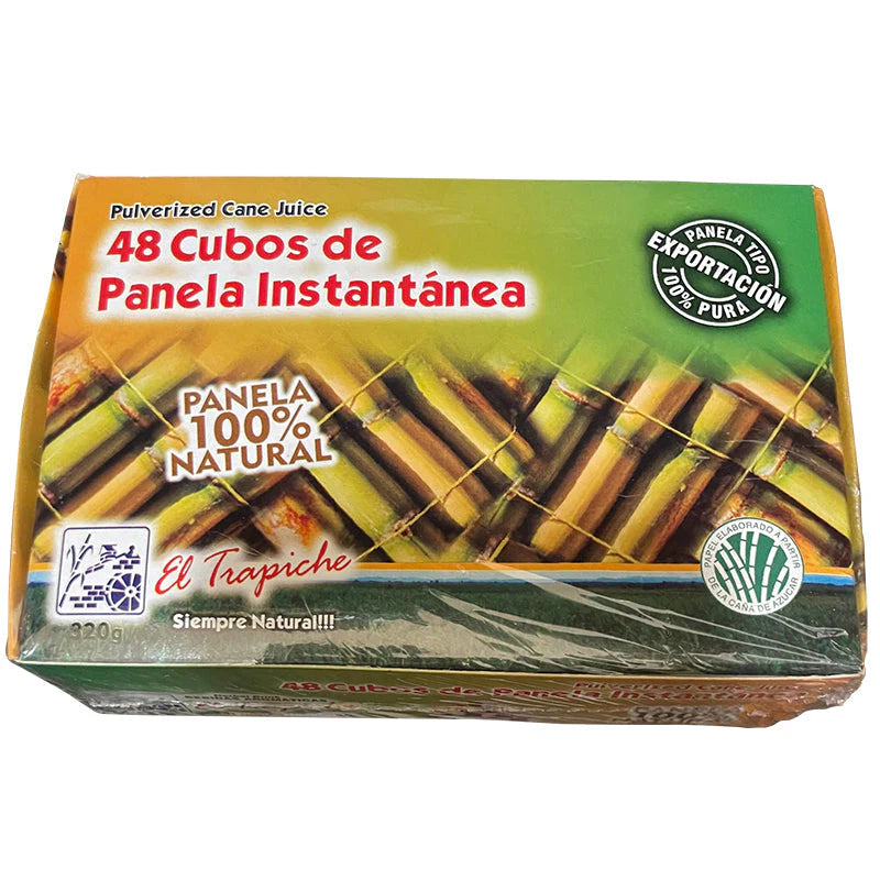 El Trapiche Cubitos de Panela Instantanea - Brown Sugar Cubes Box 320g Containing 48 pieces