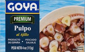 Goya Premium Octopus in Garlic Sauce Pulpo al Ajillo Net WT 4 oz