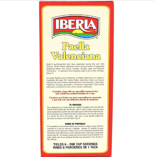 Iberia Paella Valenciana Kit Directions