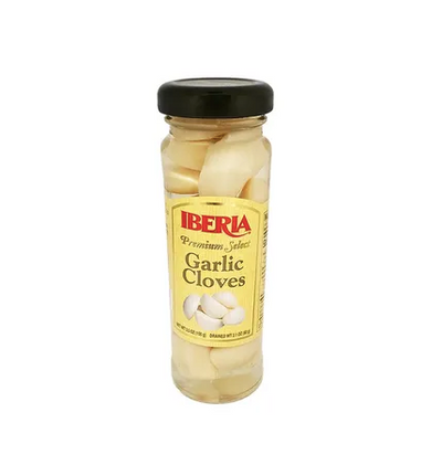 Iberia Ajos Blancos Españoles - White Garlic Cloves Glass Bottle 