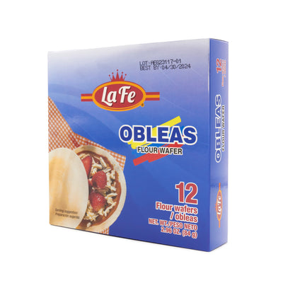 La Fe Obleas sin Arequipe/Plain wafers 3.5 oz. 12 unidades (12 units)