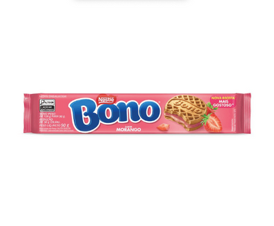 Nestle Bono Biscoito Recheado Sabor Morango 