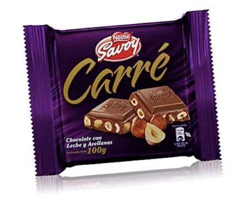 Nestle Savoy Carre Chocolate con Leche y Avellanas (Milk Chocolate with Hazelnuts)