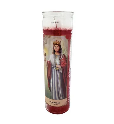 Santa Barbara Vela para Oracion Envase Cristal - Glass Candle