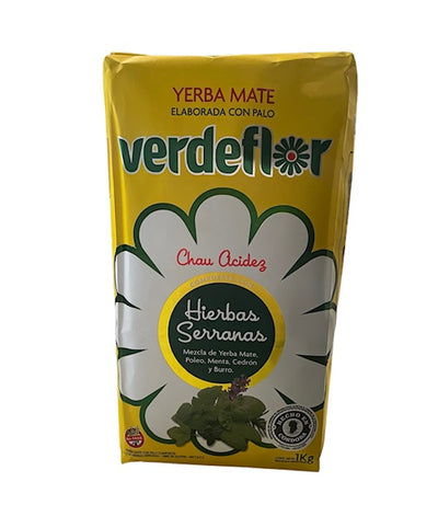 Verdeflor Yerba Mate Elaborada Con Palo Compuesta Con Hierbas Serranas Net.Wt 1Kg