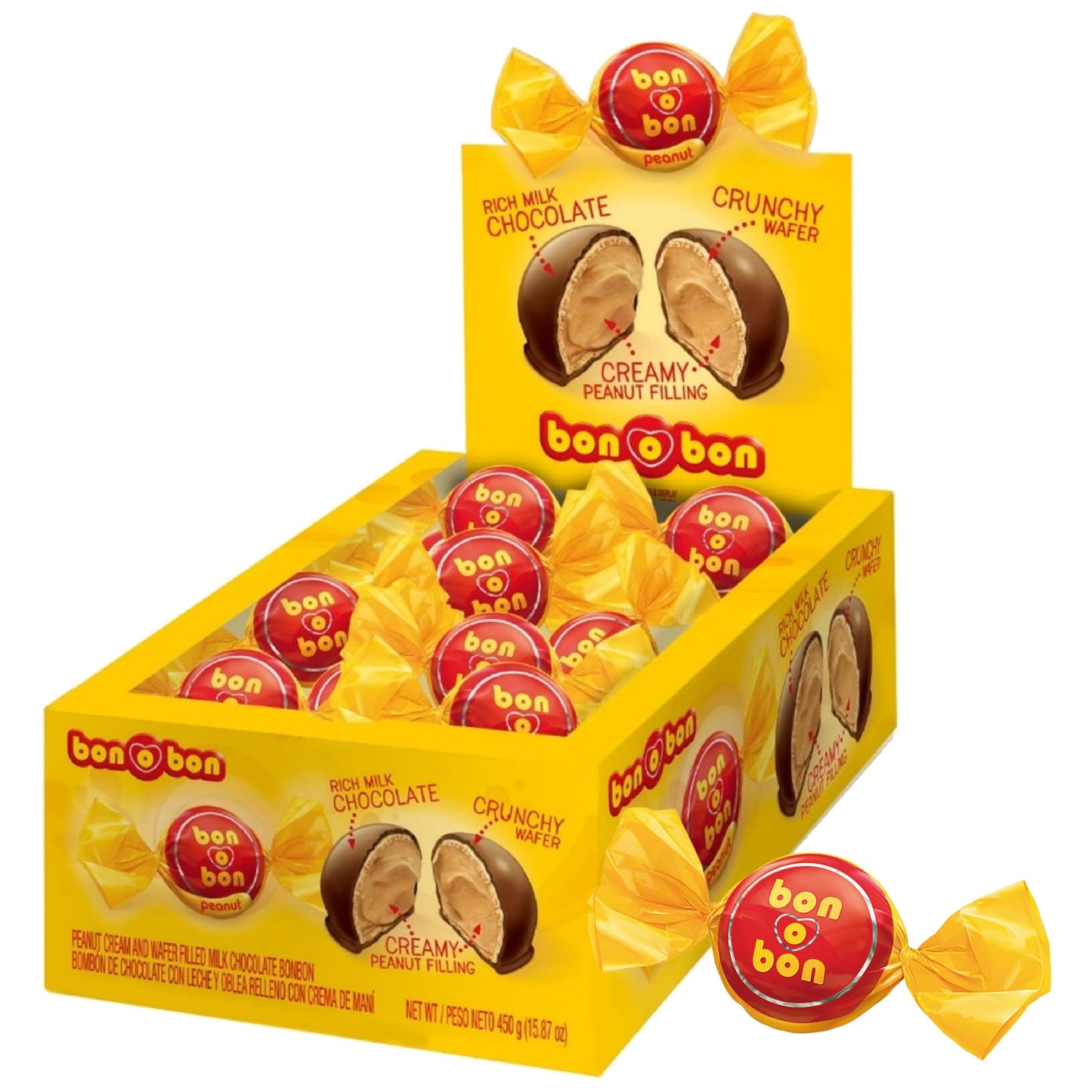 Bon o Bon Bombon with Peanut Cream Filling and Wafer 450g