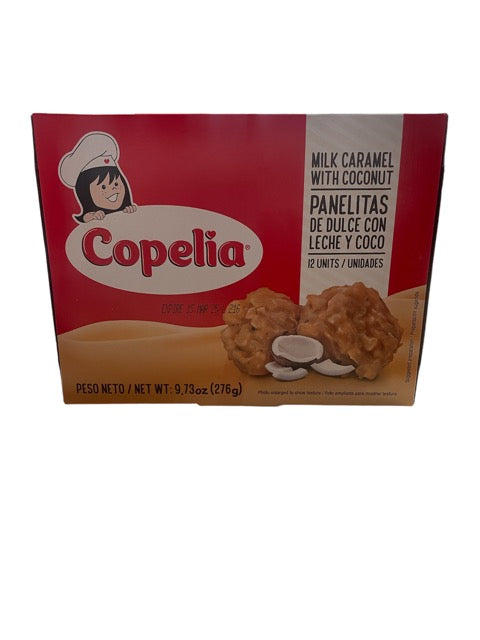 Copelia Milk Caramel With Coconut Panelitas De Dulce con Leche y Coco 9.73 oz Tradicional 12 unidades