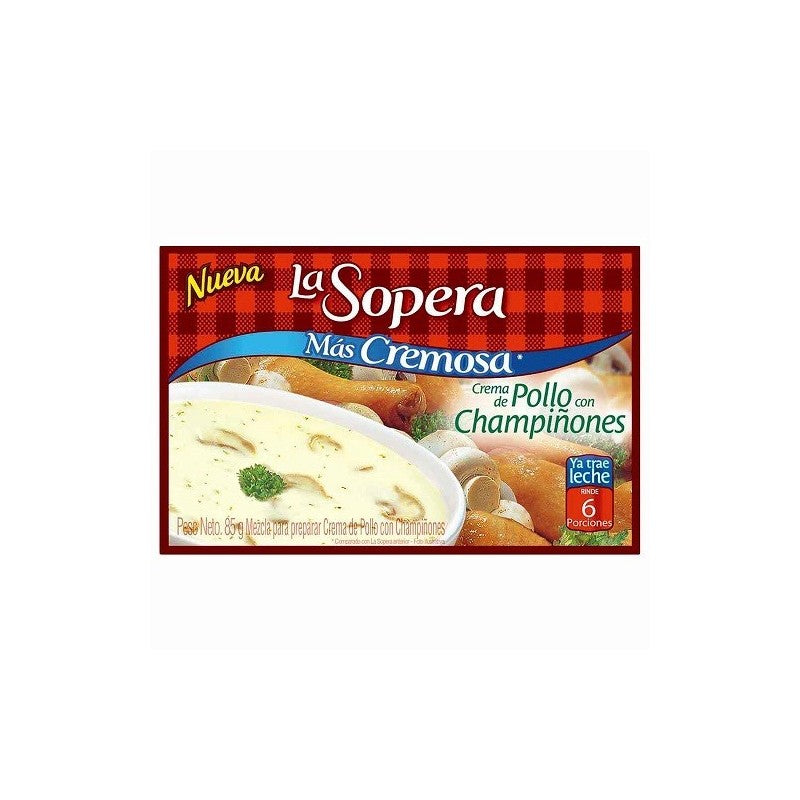 La Sopera Crema de Pollo con Champinones  6 porciones 2.9 oz