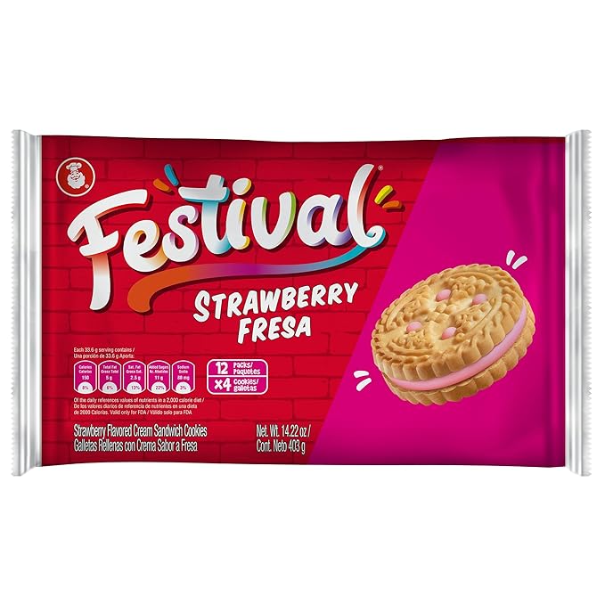 Festival Fresa Strawberry Cookies 14 oz