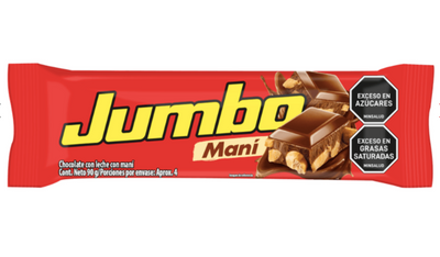 Jumbo maní, chocolate con leche con mani