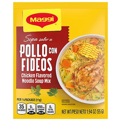 Maggi Sopa de Pollo con Fideos - Chicken Flavored Noodle Soup Mix 1.94 oz