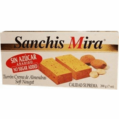 Turron Sin Azucar Jijona Sanchis Mira | Buy Spanish Sugar Free Almond ...